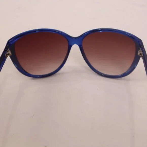 Diane Von Furstenberg Cobalt Blue Lucite Sunglasses w Box Bag Designer Resort